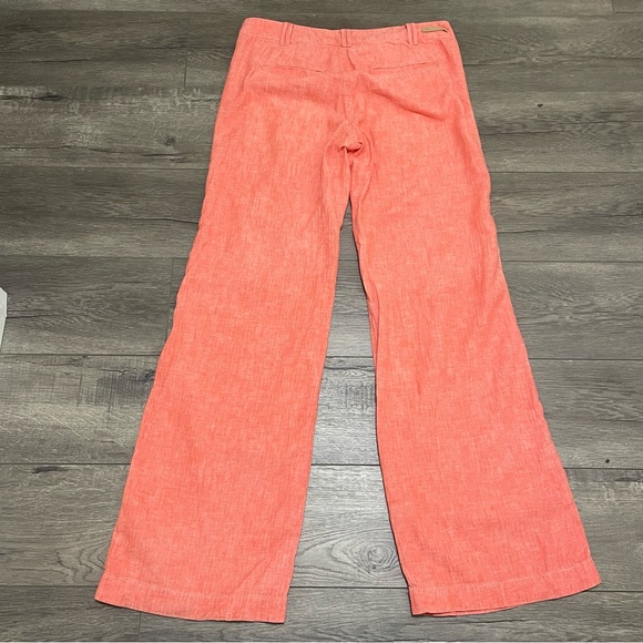 Anthropologie Pilcro Orange Linen Cotton Wide Leg Pants Sz 4 - Picture 8 of 10